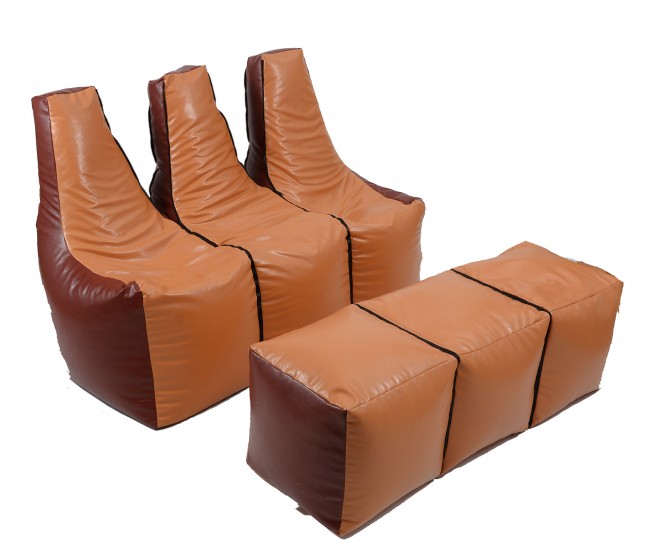 Fotoliu Canapea Pufrelax Caramel, Umplutură Perlă - imagine 2
