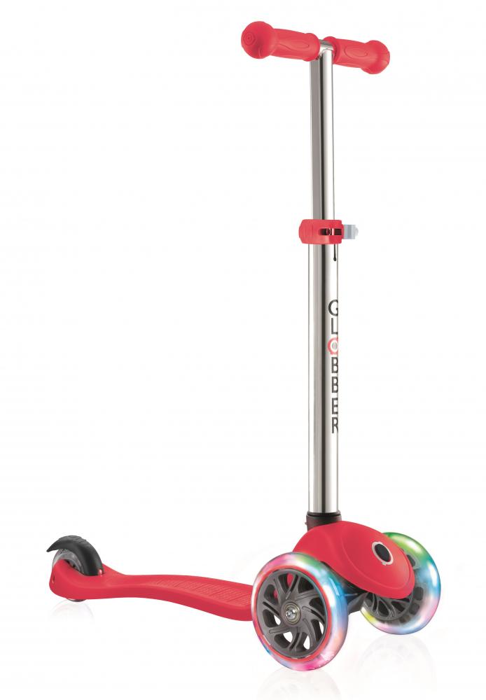 Globber Primo V2 Lights Rosie, Trotineta 3 Roti LED