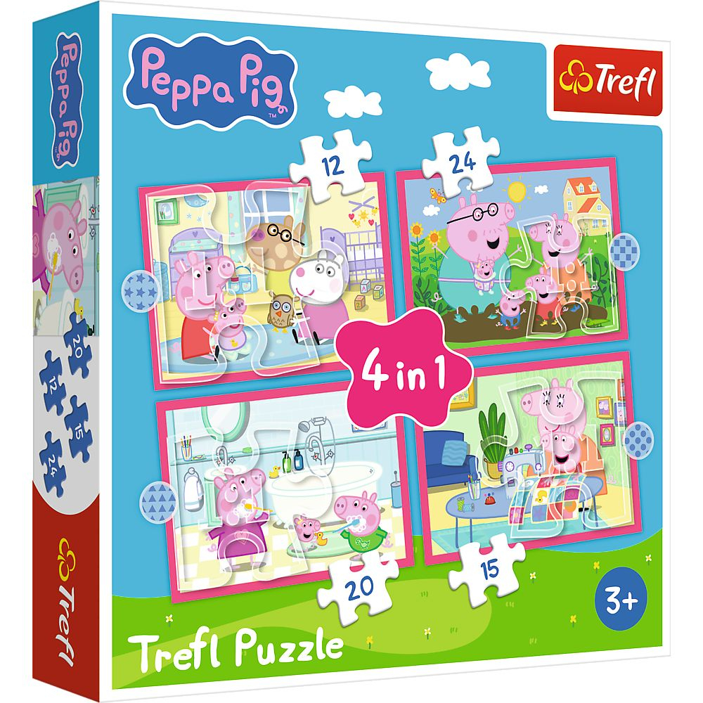 Puzzle Trefl 4in1 Peppa Pig - Joc Educativ