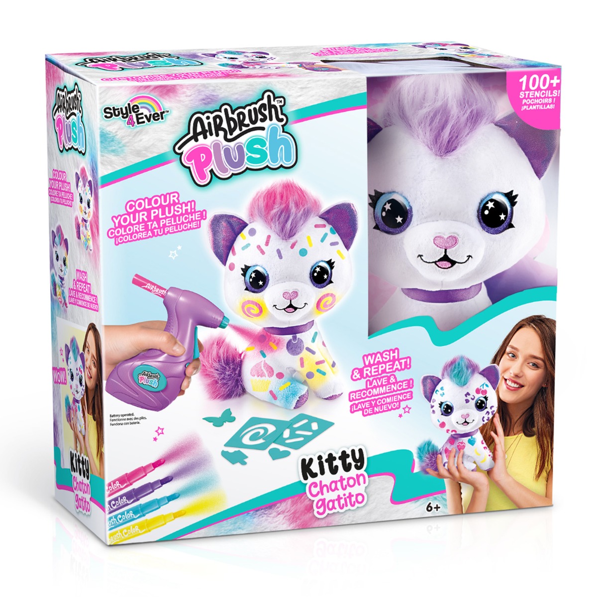 Airbrush Plush Kitty - Jucărie Plus de Colorat și Creativitate