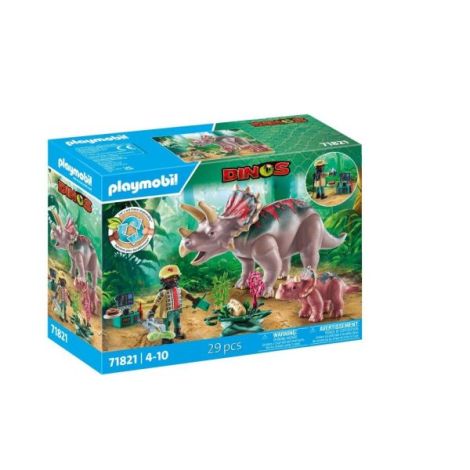 Playmobil Familia Triceratops - Jucarie Dino - imagine 2