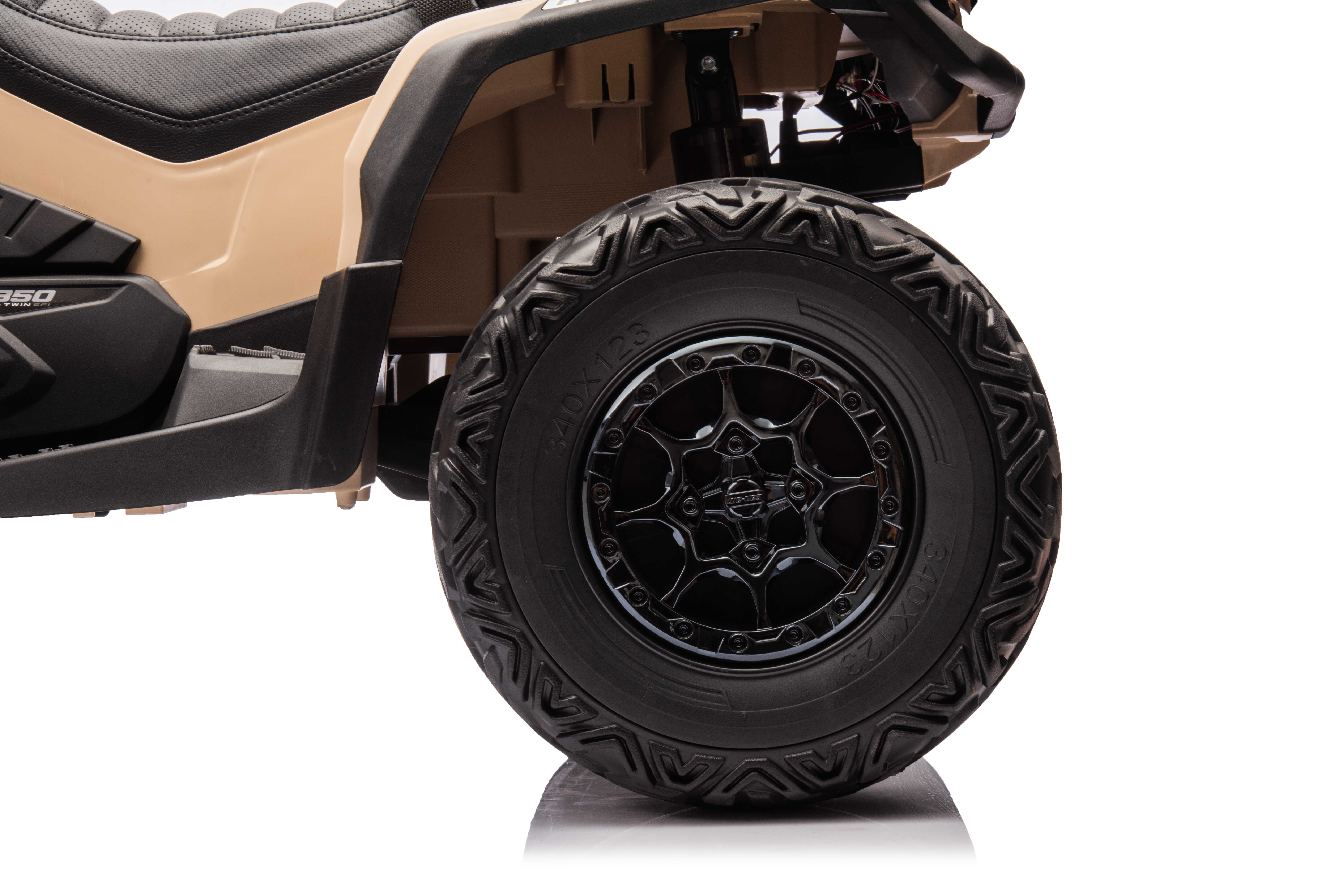 ATV electric copii Can-Am Outlander 24V 4x4 800W Bej, 2 locuri, Bluetooth, roti silentioase, echipare Lux - Autokids.ro - imagine 9
