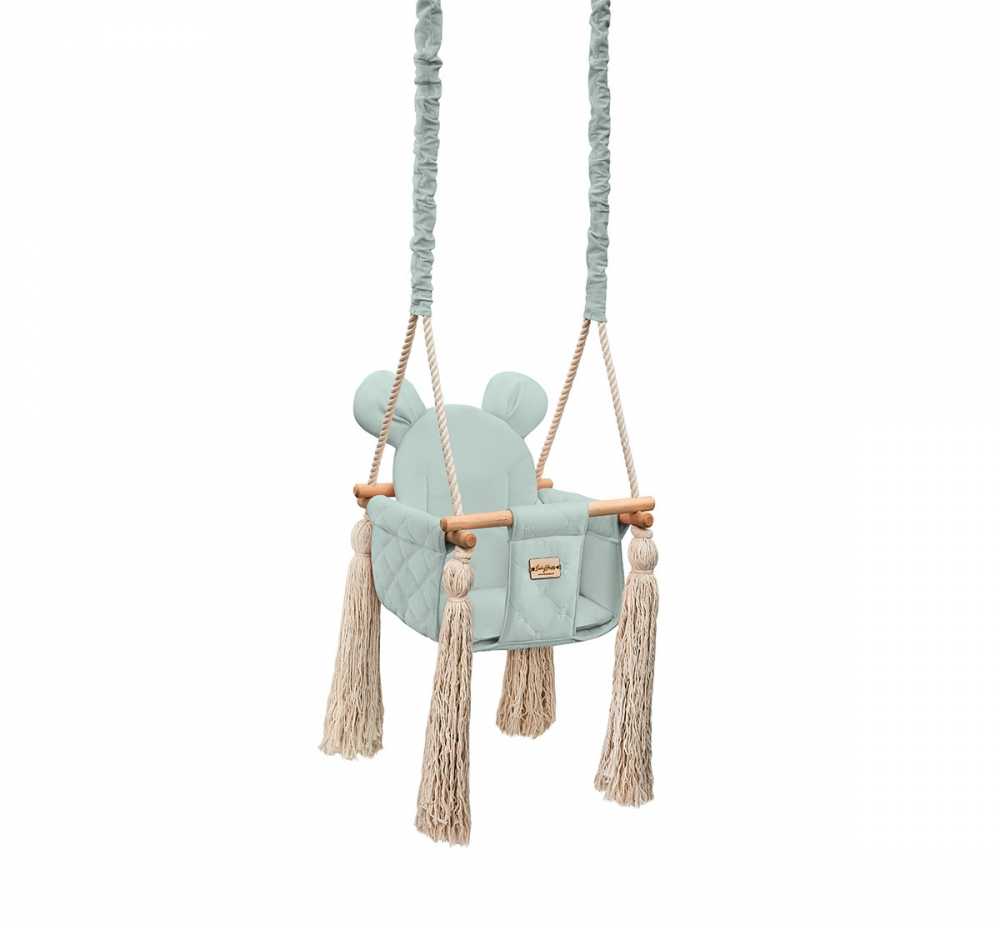 Leagan Catifea Velvet Babysteps cu Perna Ursulet - imagine 8