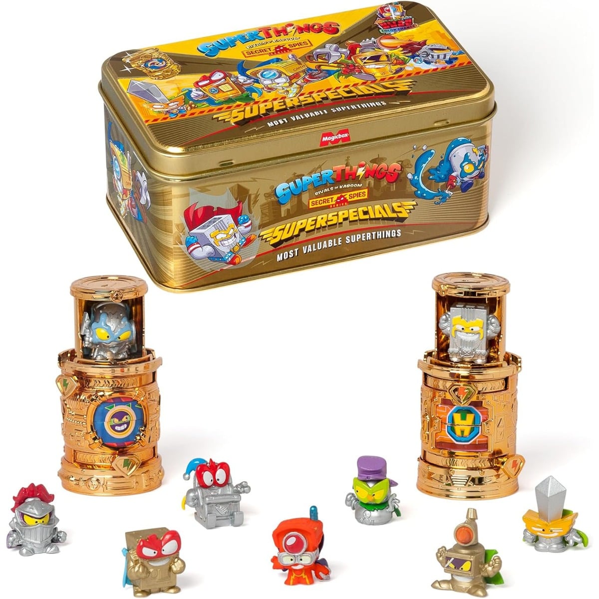 Set 9 Figurine SuperThings Secret Spies în Cutie Metalică
