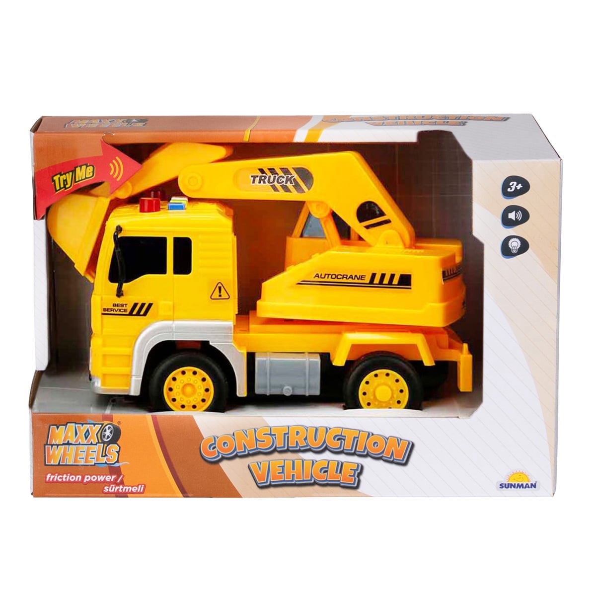 Excavator Maxx Wheels 20 cm cu Lumini și Sunete