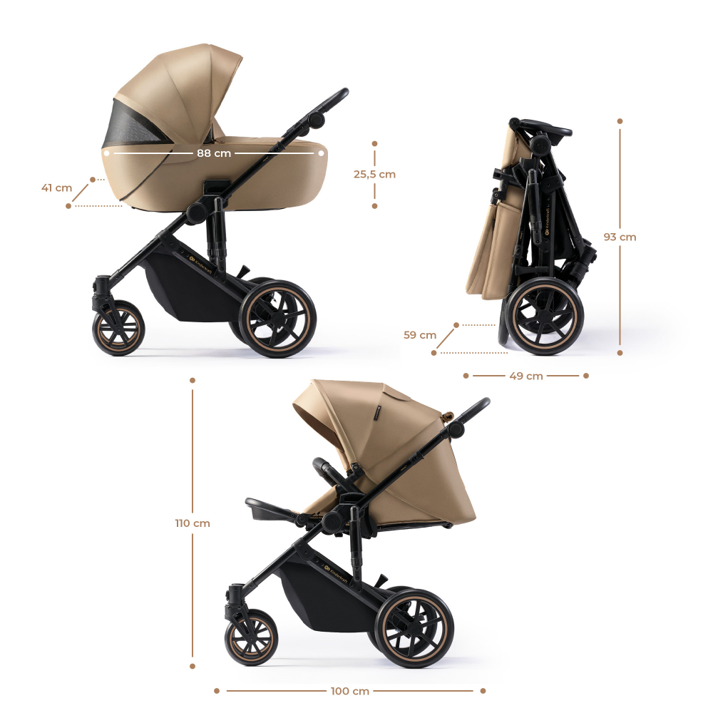 Carucior 2in1 Kinderkraft Prime 2 Sandrose - imagine 5