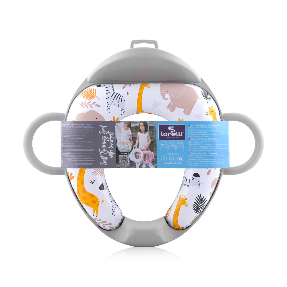 Reductor toaletă Lorelli Grey Animals cu spătar - imagine 2