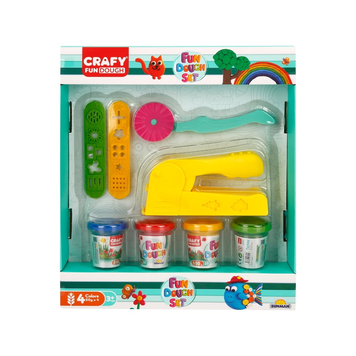Set plastilină Crafy 200g, 8 piese, Modelare Creativă