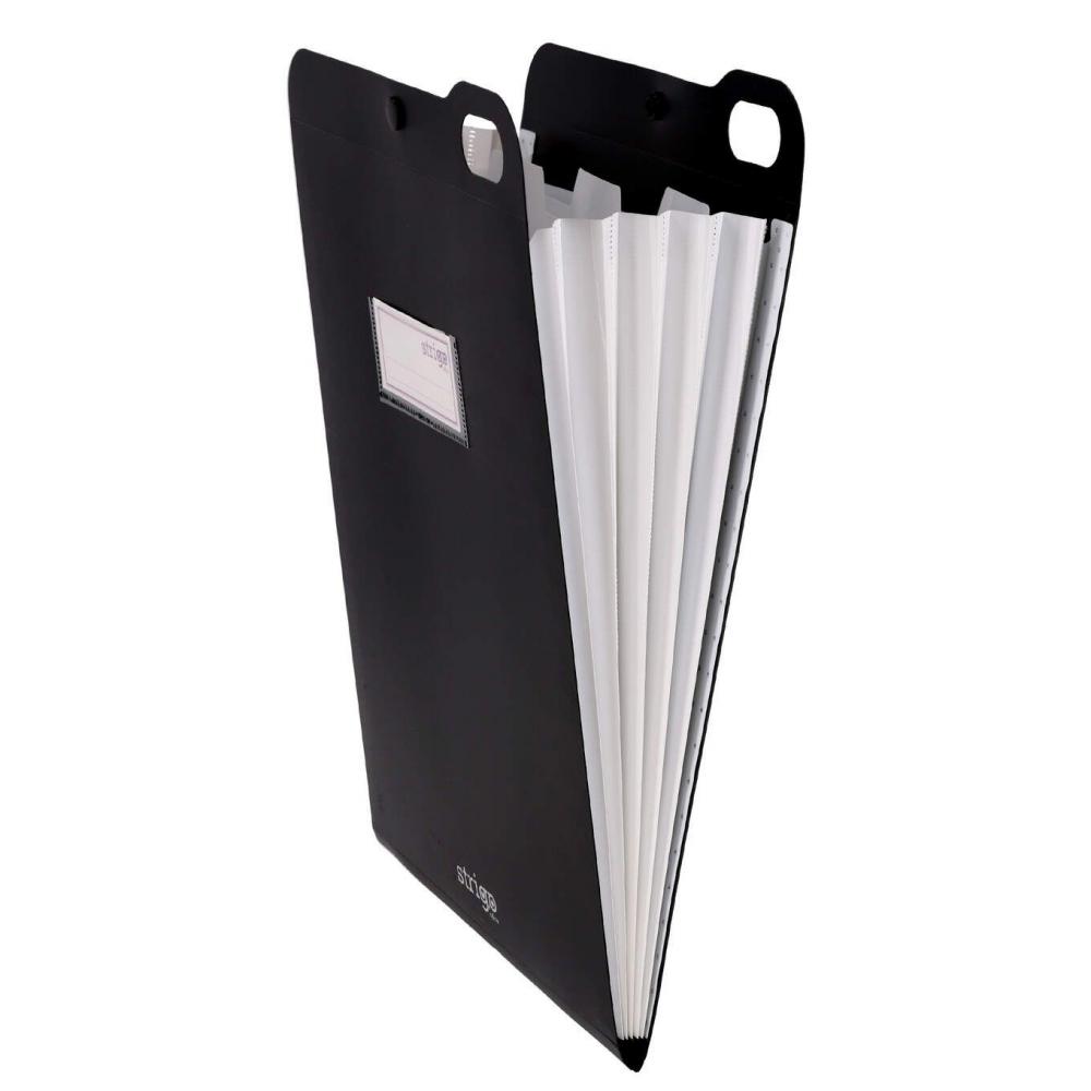 Organizator Strigo Vertical A4 cu 5 Separatoare - Negru
