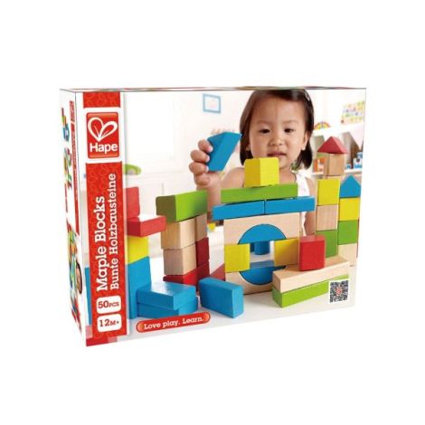 Cuburi Lemn Hape 50Pcs Jucărie Construire Creativă - imagine 3