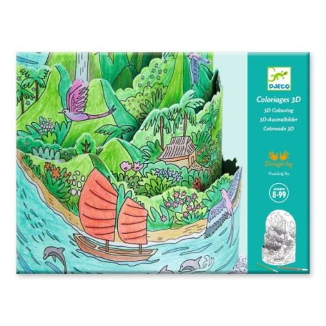 Peisaj insular 3D Djeco - Colorat și asamblat