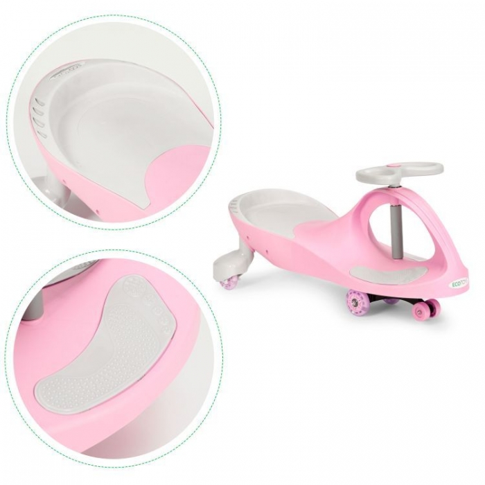 PlasmaCar Ecotoys Pink, Roti LED, Sarcina 120kg - imagine 3