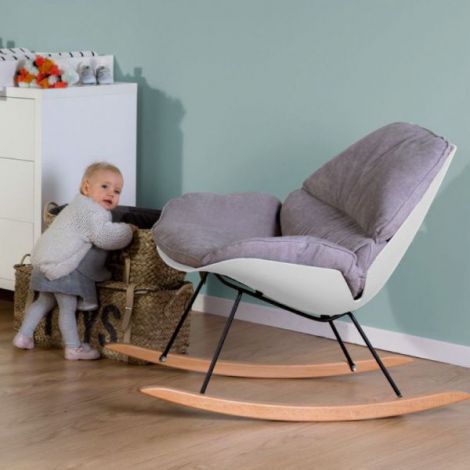 Scaun Balansoar Childhome Alb-Gri pentru Relaxare - imagine 6