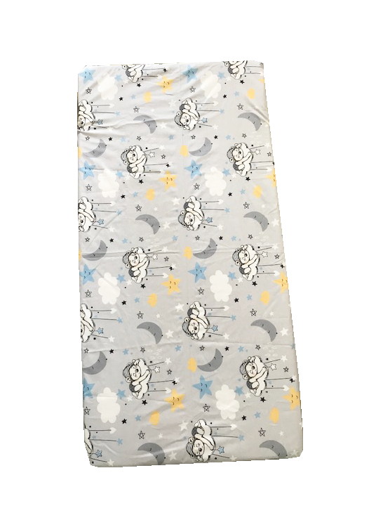 Cearsaf Bumbac Satinat 140x70 cm Ursuleți Gri Deseda