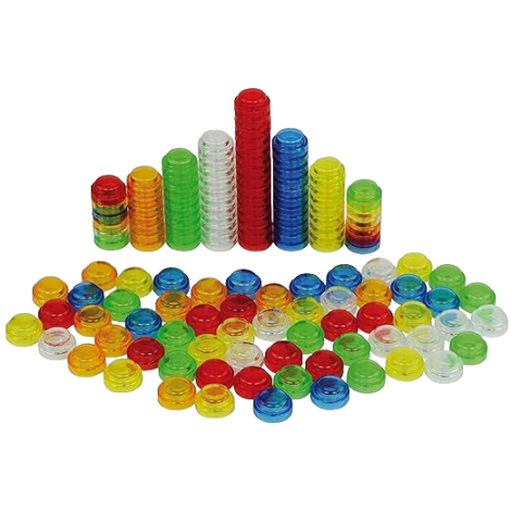 Set 500 Jetoane Translucide Tickit - Invatare Prin Joc
