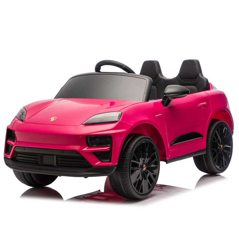 Masinuta electrica pentru copii, Porsche Macan, 140W 12V, roti EVA, scaun tapitat, echipata premium, Barbie roz