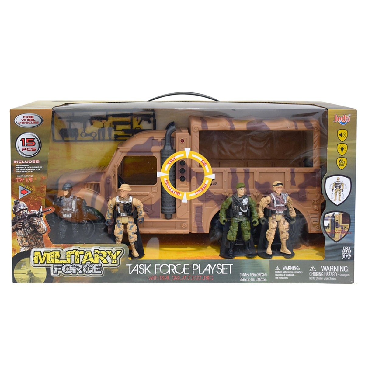 Hero Combat Camion Militar cu 4 Figurine si Accesorii