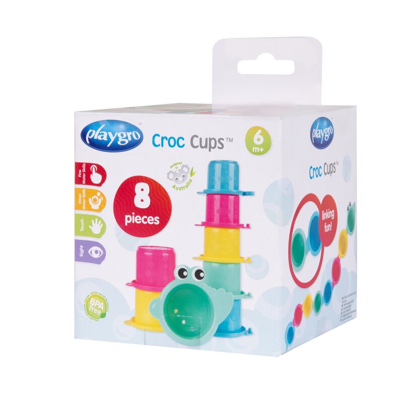 Jucărie de baie Playgro Croc Cups, 8 piese - imagine 6