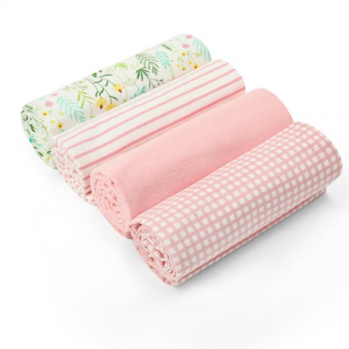 Set 4 paturici bumbac VerdeRoz | Mother's Choice - imagine 2