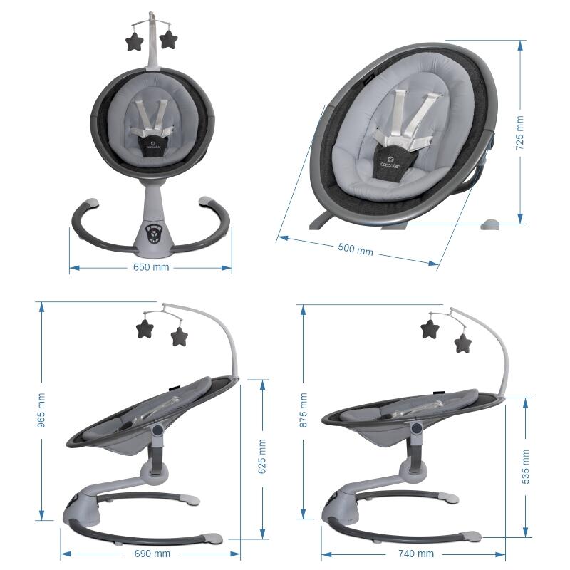 Balansoar Coccolle Frexy Anthracite cu Telecomanda - imagine 11