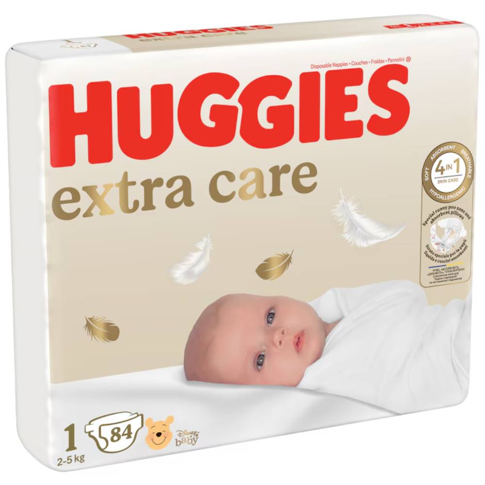 Scutece Huggies Extra Care - Protecție Premium 84buc