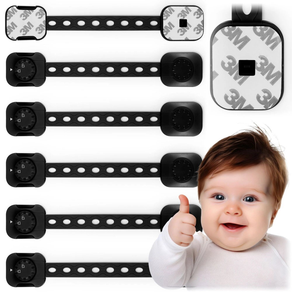 Set 6 Siguranțe Mobilier Ricokids Negru