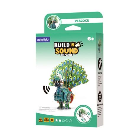 Puzzle 3D Paun cu Sunete Mieredu - Educativ