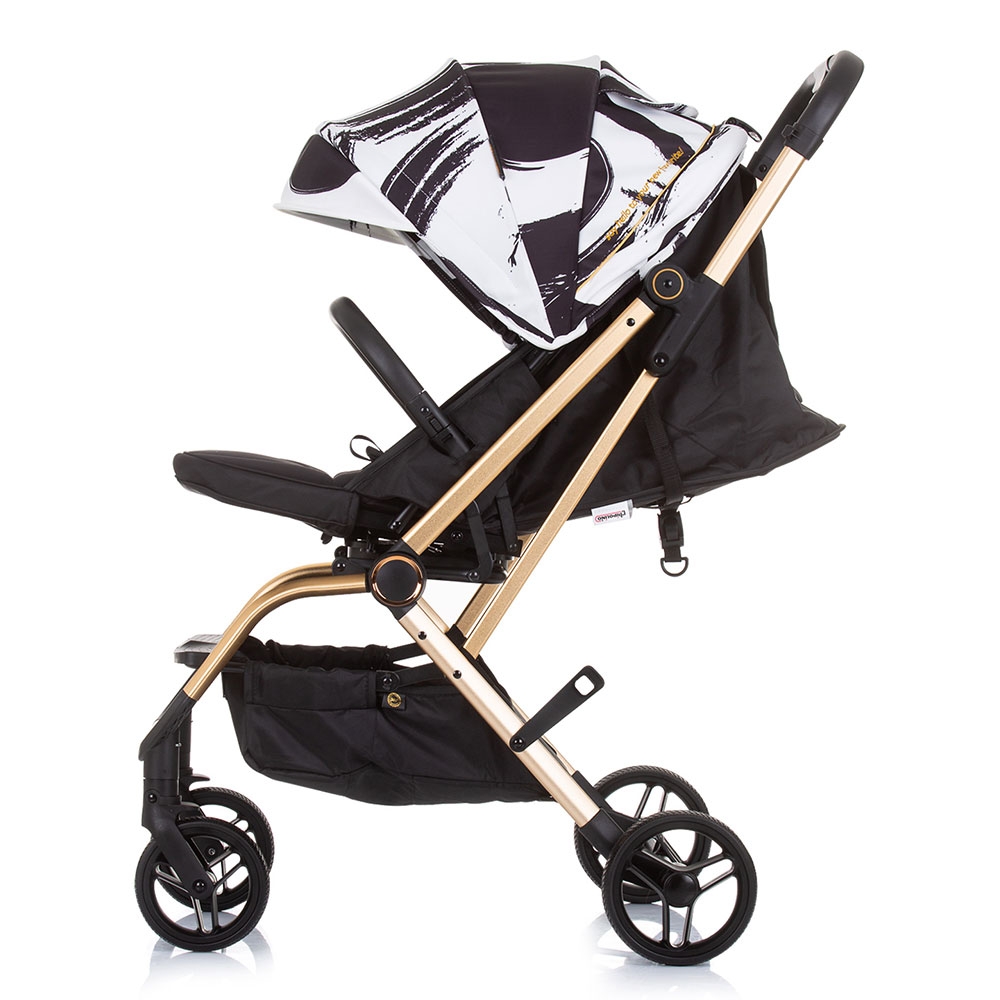 Carucior Chipolino Twister Black White, sezut rotativ - imagine 3