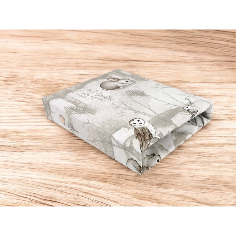 Cearceaf Elastic MimiNu Woodland 160x80 cm