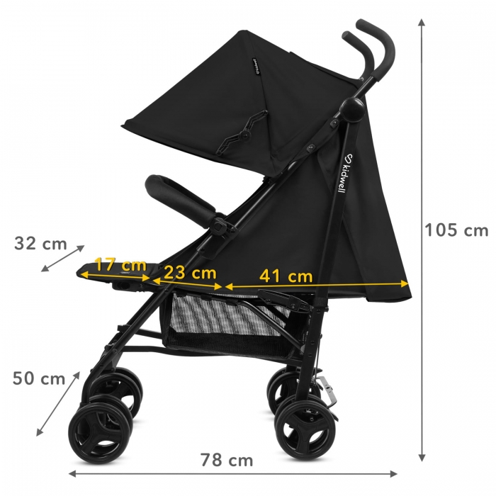 Carucior Sport Kidwell Qugar Black - Ușor și Practic - imagine 2