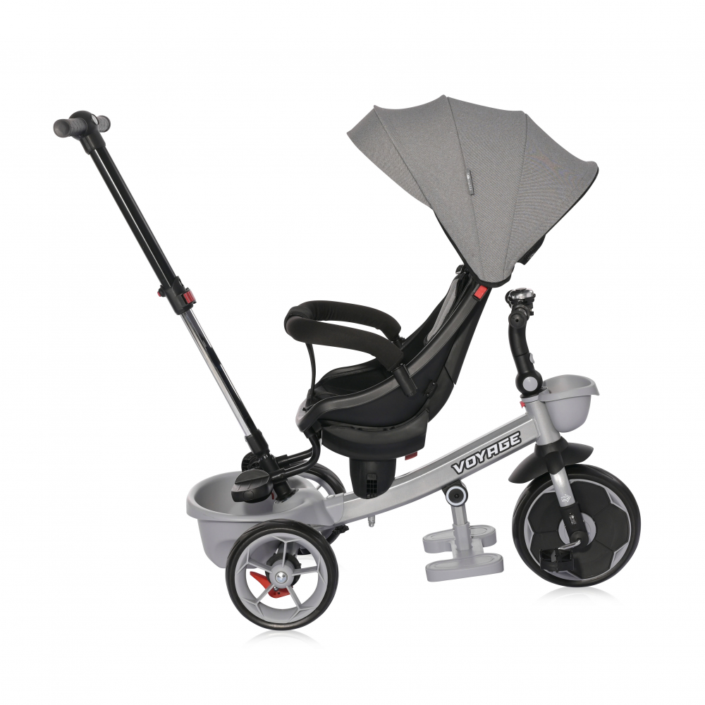 Tricicleta Lorelli Voyage Grey, sezut reversibil, maner control - imagine 3