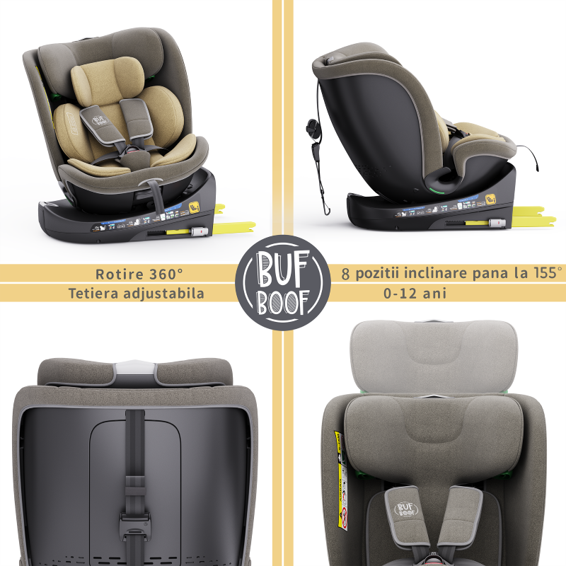 Scaun Auto Buf Boof B-Joy Deluxe Rotativ iSize - imagine 7