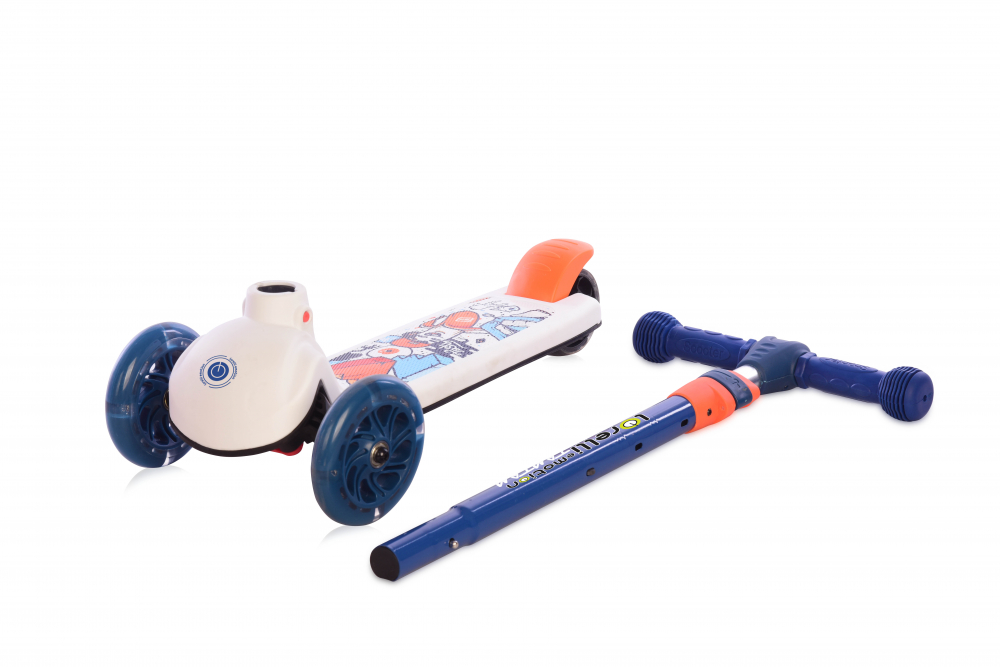 Trotineta Lorelli Tamtam Crazy Navy Blue cu LED - imagine 3