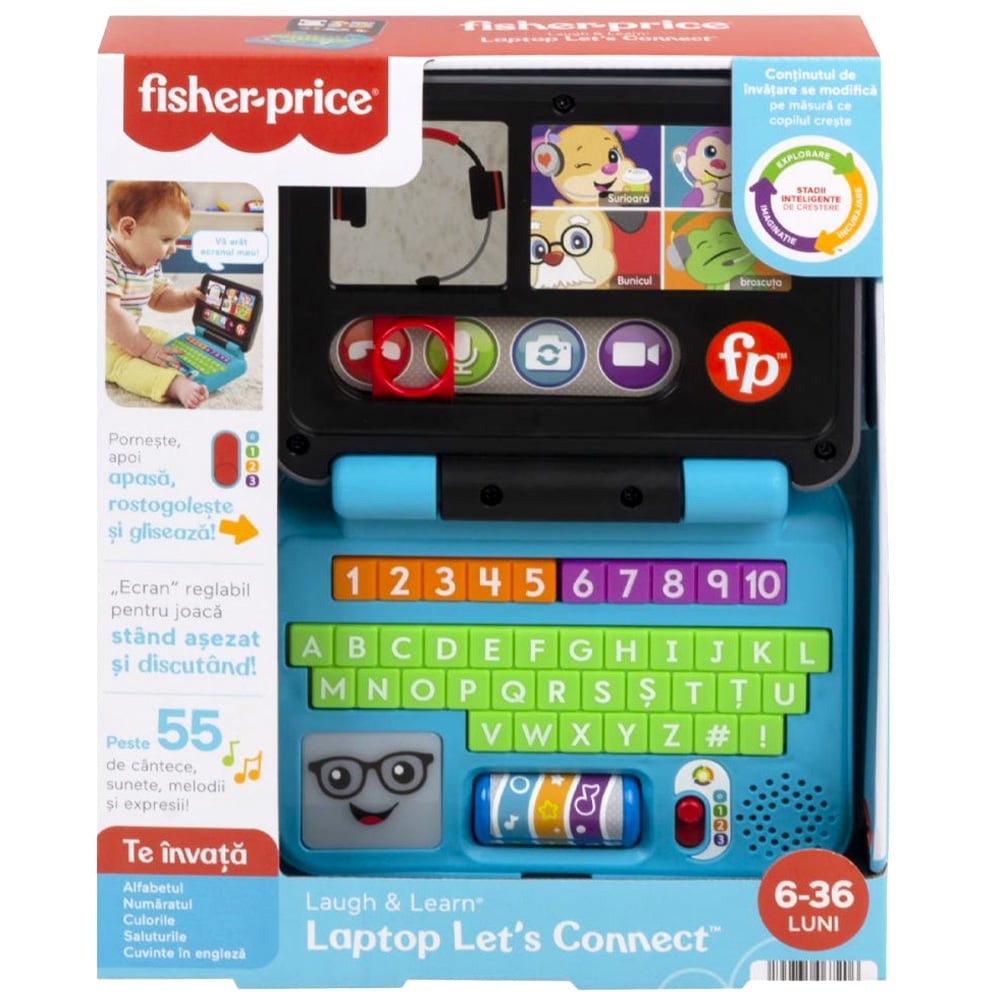 Laptop Interactiv Fisher-Price Romana, Laugh & Learn