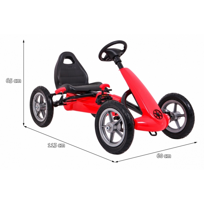 Gokart Star Rosu - Kart Pedale 3+ Ani - imagine 4