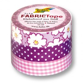 Banda Textilă Adezivă Roz Folia Paper | Set 3 Bucăți