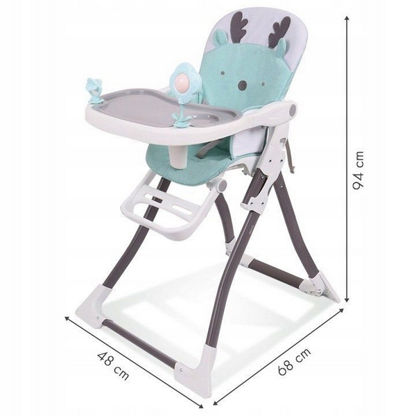Scaun de masă pliabil Ecotoys cu tavă reglabilă