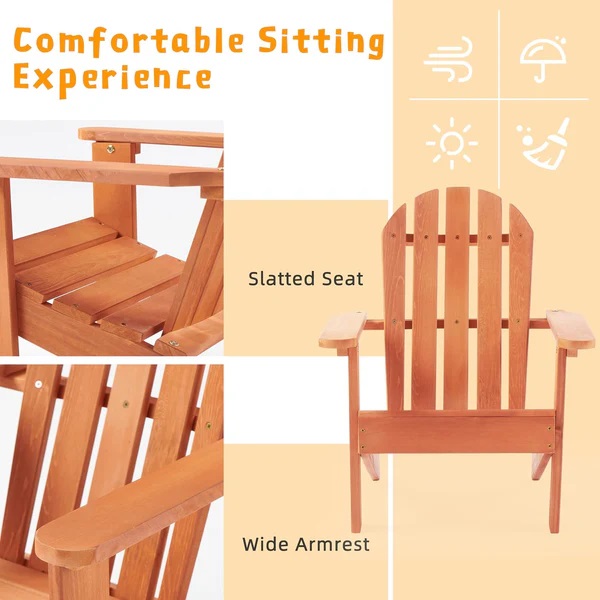 Scaun sezlong Ginger Home Adirondack lemn - imagine 7