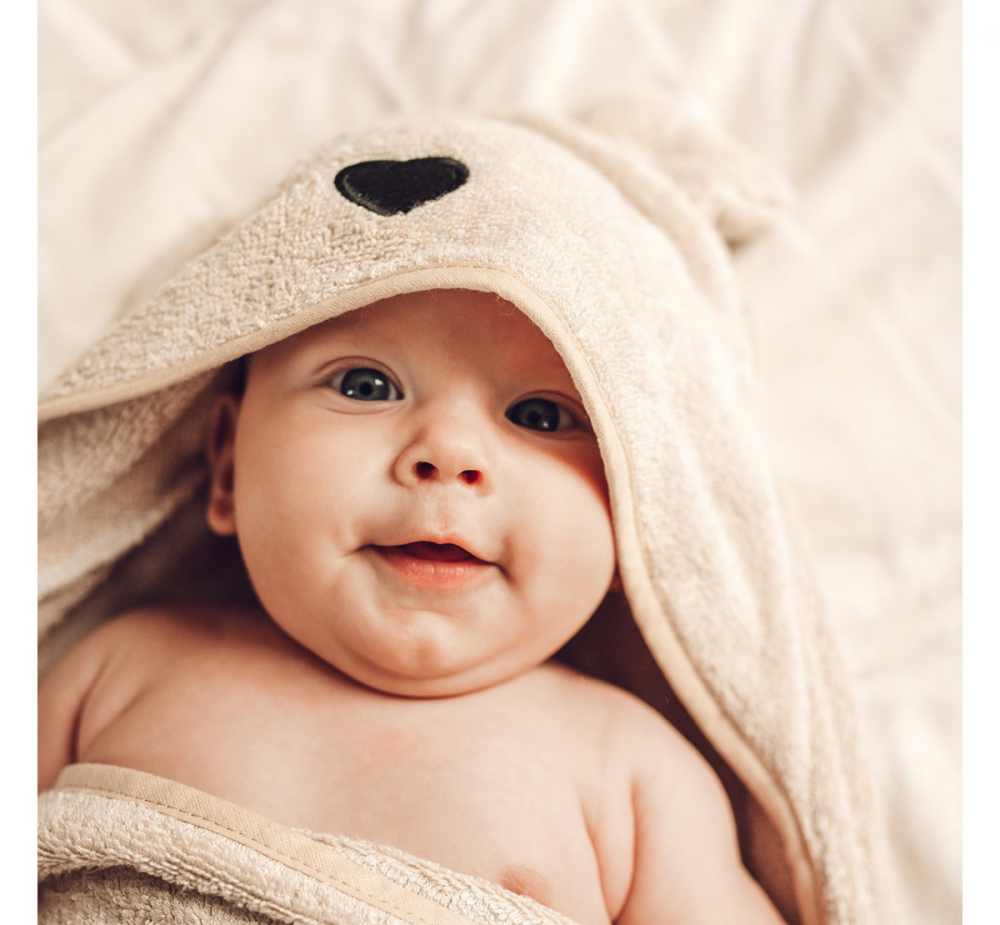Prosop Bambus cu Gluga BabySteps Teddy, S, 85x90cm - imagine 4
