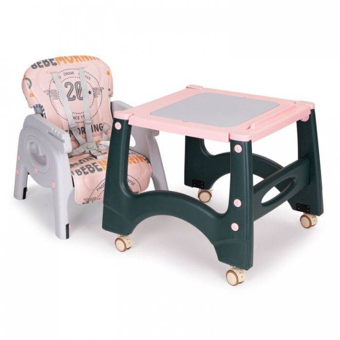 Scaun de masa 2 in 1 Ecotoys Roz, Ergonomic - imagine 3
