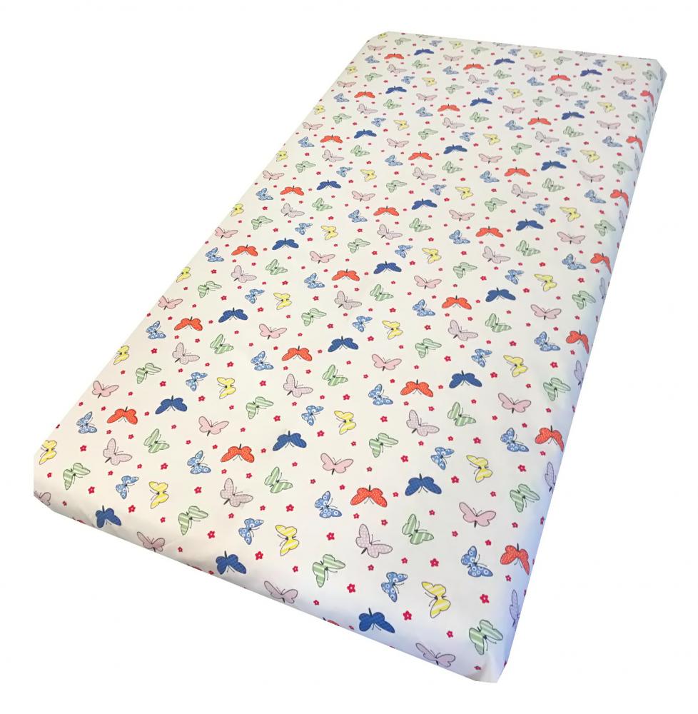 Cearsaf cu elastic Deseda 140x70 cm, Fluturași