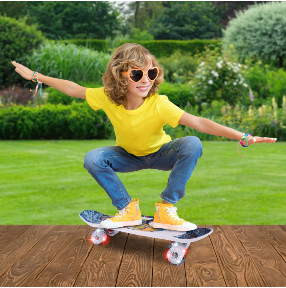 Skateboard Malplay Copii cu Maner si Roti LED - imagine 11