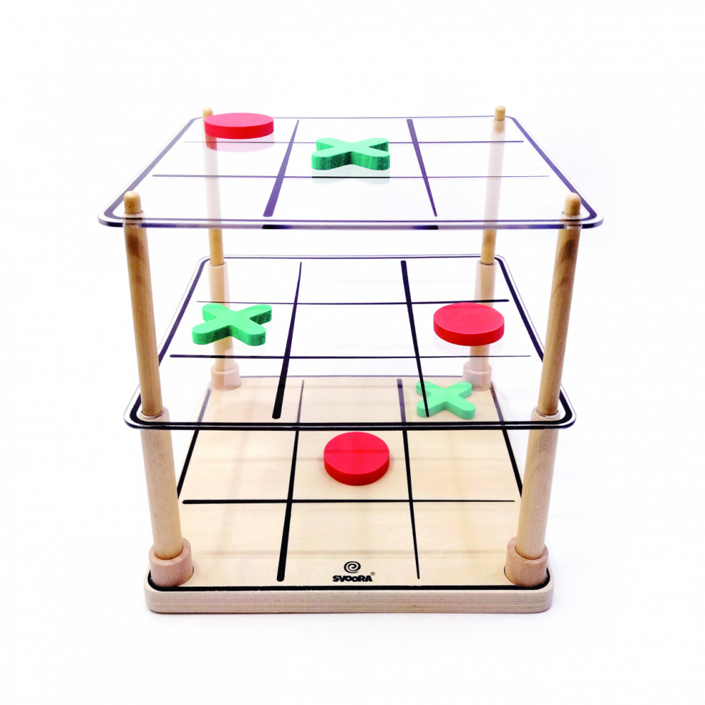 Joc Societate Lemn Svoora Tic Tac Toe 3D