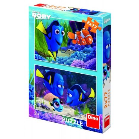 Puzzle Dory 2 in 1 Dinotoys, 77 piese