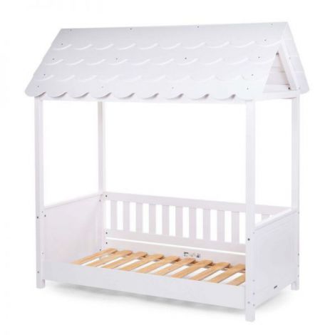 Pat Casuta Childhome Lemn Alb 70x140 cm cu Protectii - imagine 2