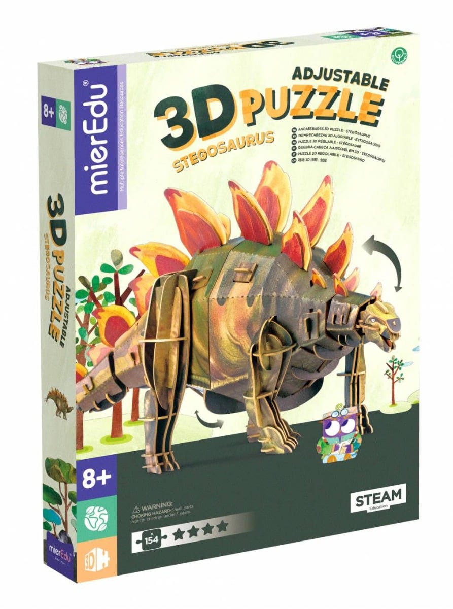 Puzzle 3D Stegosaurus Deluxe mierEdu, 154 piese