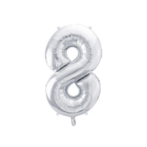 Balon Folie 8 Argintiu Party deco 86cm