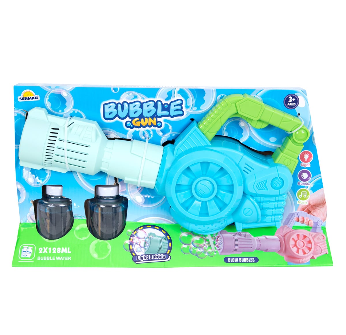 Pistol Baloane Sunman cu Lumini, Sunete și Soluție