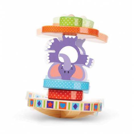 Piramida Elefantel Melissa & Doug, Lemn - imagine 5