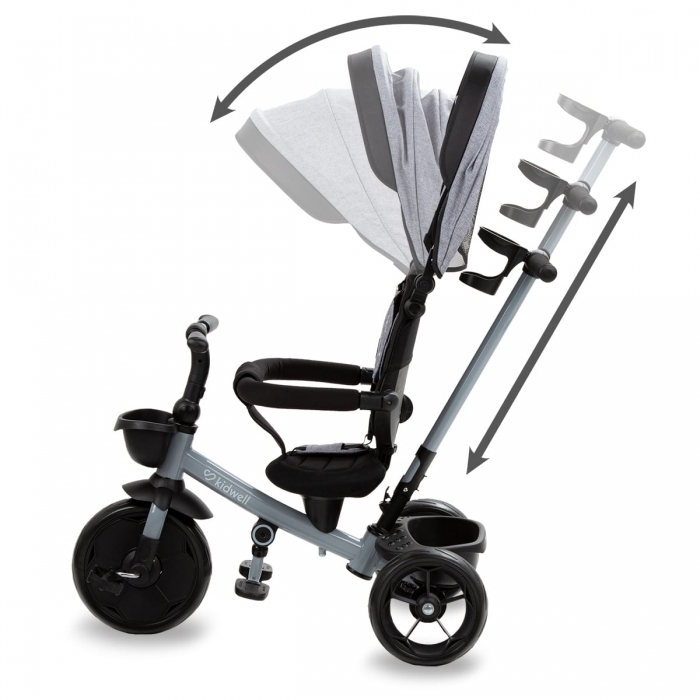 Tricicleta Kidwell Axel Gri, Scaun Rotativ 25kg - imagine 6